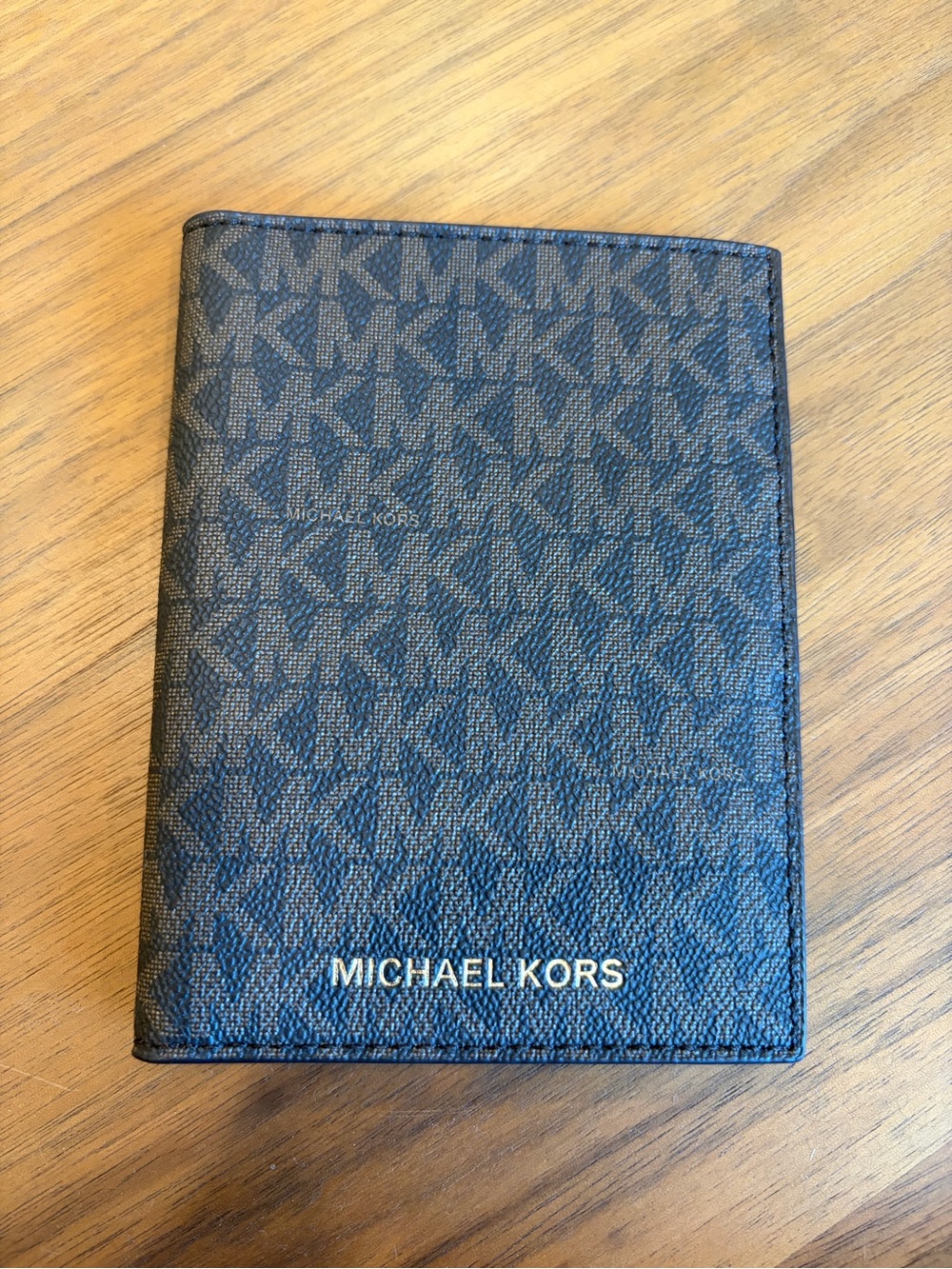 Michael Kors Signature Card & Passport Holder with Gold Logo